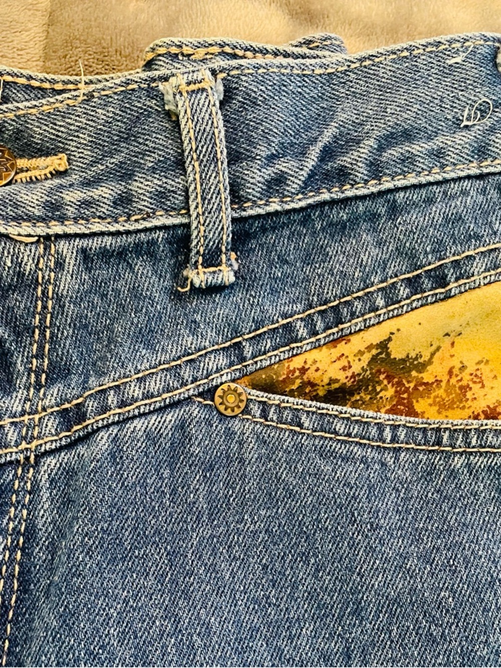 Pulse Women’s Vintage High-Rise Denim Jeans with Animal Hide Pocket Accent